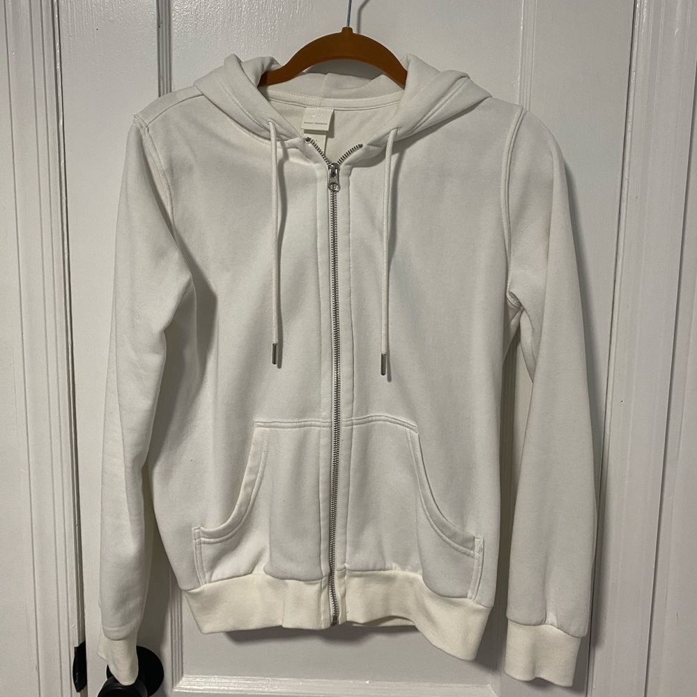 White Zip Up hoodie